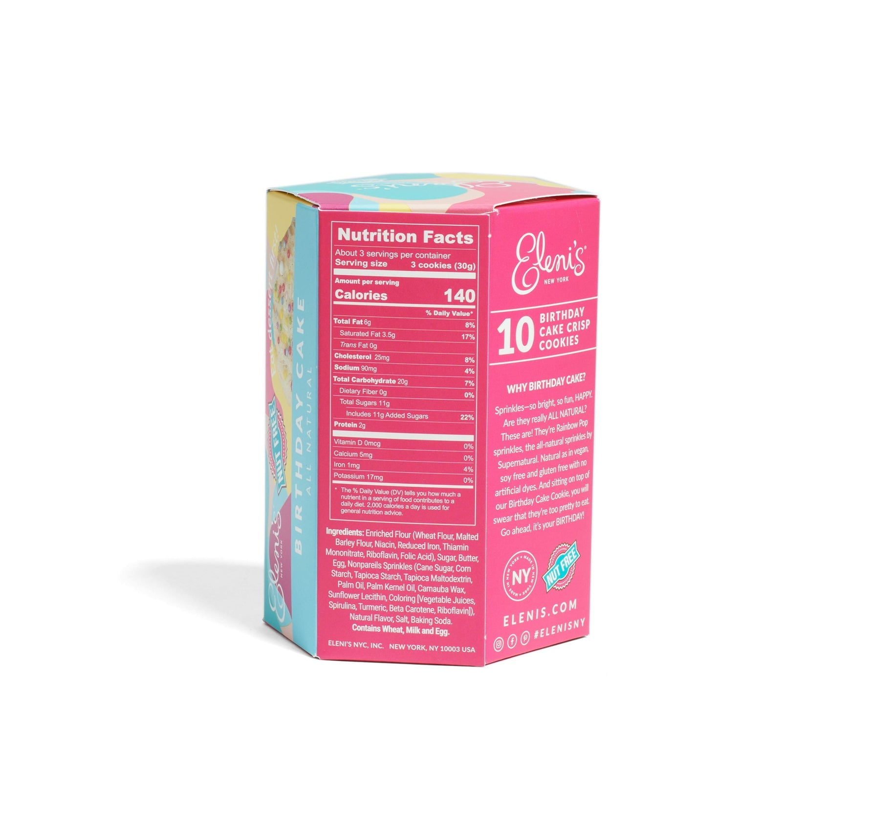 Elenis Cookies Birthday Cake Cookies Box 3.5 oz (Pack Of 6)