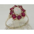 thumbnail image 2 of LBG British Made 18k White Gold Natural Opal & Ruby Womens Statement Ring - 33 size options - Size 4, 2 of 6