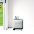 thumbnail image 3 of Seville Classics UltraHD Lockable 2-Door Rolling Storage Cabinet, Graphite, 28" W x 18" D x 34.5" H (21.1" D with Handle Bars), 3 of 6