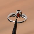 thumbnail image 3 of natural garnet ring wedding ring January birthstone oval cut gemstone red gems sterling silver ring, 3 of 3