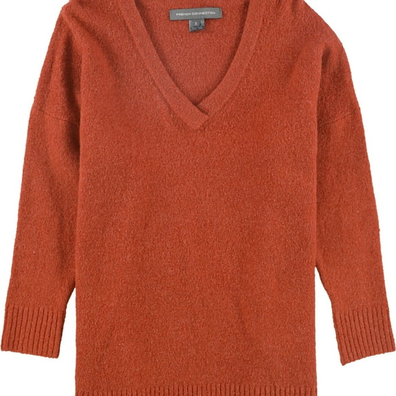 French Connection Womens Flossy Pullover Sweater, Orange, Small