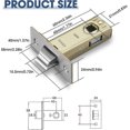 thumbnail image 2 of 2 Set Of 45mm Tubular Latch,mortice Latch Polished Chrome Door Latch Designed To Be Used With Sprung Lever Door Handles, 2 of 5