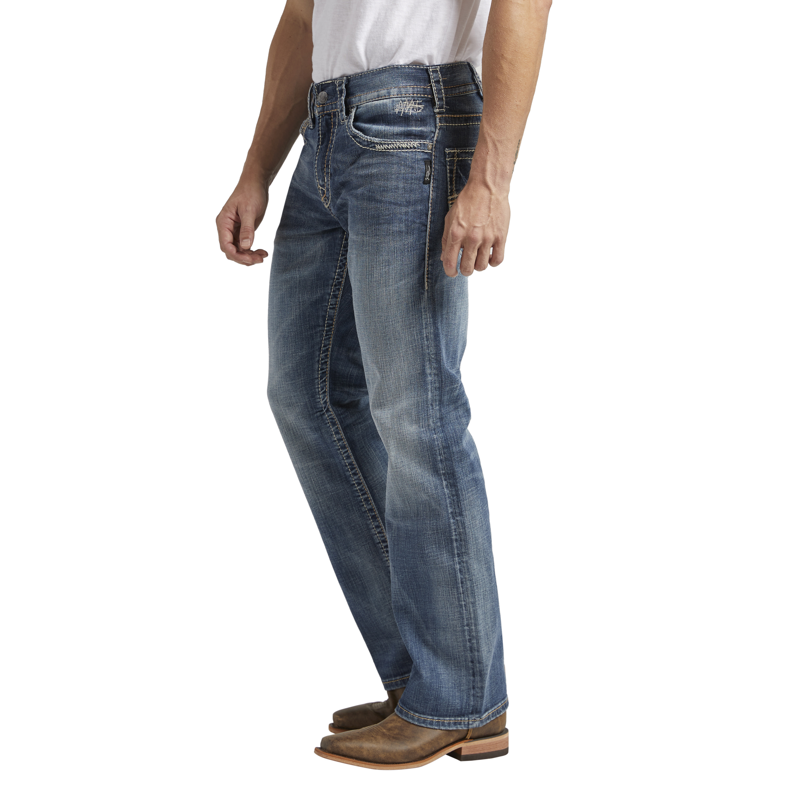 Silver Jeans Co. Men's Zac Relaxed Fit Straight Leg Jeans, Waist Sizes 30-42 - image 3 of 4