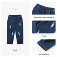 thumbnail image 6 of Uccdo 6M-5T Toddler Boys Casual Back to School Outfits Hooded Sweatshirts + Denim Pants Set Little Boys Tracksuits Clothes, 6 of 8