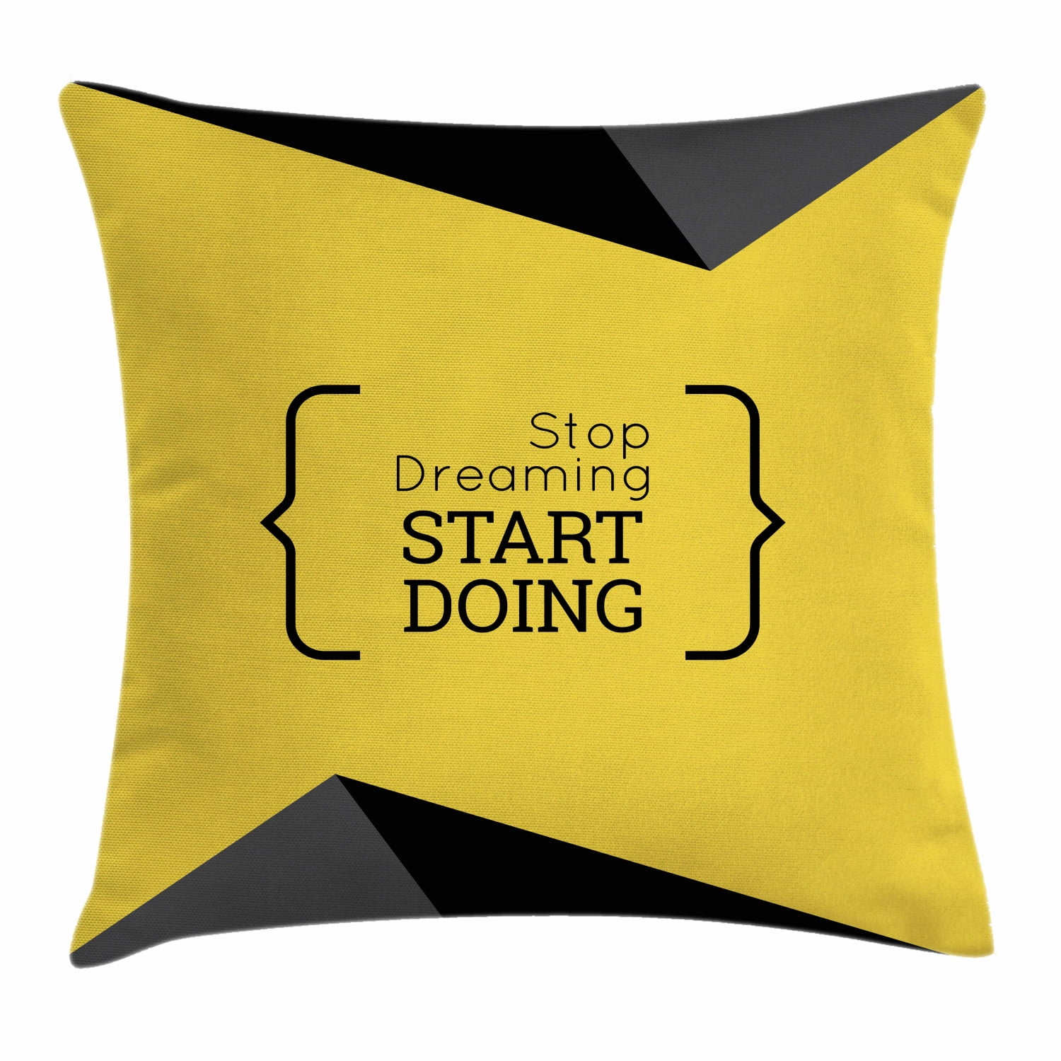 Black And Yellow Throw Pillow Cushion Cover Geometric Design With