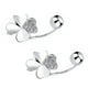 thumbnail image 2 of Pendientes de botón de Plata esterlina con forma de hoja Nikou para mujer, 2 of 13
