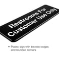 thumbnail image 3 of Excello Global Products Restrooms for Customer Use Sign: Easy to Mount Informative Plastic Sign with Symbols 9"x3", Pack of 3 (Black) - EGP-HD-0253, 3 of 5