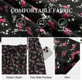 thumbnail image 5 of Asklazy Womens Flowy A-Line Long Skirt Pleated Elastic High Waist Drawstring Skirts with Pockets,Mother's Day,Black Flower,2XL, 5 of 9