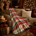 thumbnail image 3 of Classic Plaid Autumn Harvest, Festive autumn celebration Scene, Warm Flannel Blanket for Living Room and Reading Nook with Detailed Artwork, Art Lovers person's Day Gift, Artistic Home Decor, 3 of 9