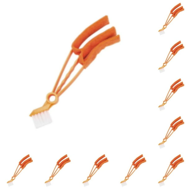 Injueey Cepillo de limpieza de microfibra duradero para persianas y limpiador de ventanas, plumero, aplicación amplia, peso ligero, naranja Naranja 10Conjunto