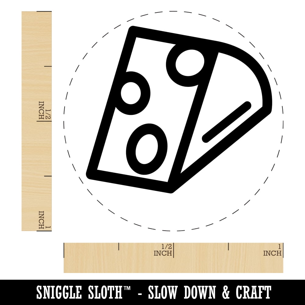 Wedge of Cheese Self-Inking Rubber Stamp Ink Stamper - Black Ink - Medium 1 Inch