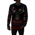 thumbnail image 2 of Ugly Christmas Sweater Men's Let It Glow Reindeer LED Light Up Sweatshirt, 2 of 5