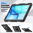 thumbnail image 5 of Case for Matepad SE 11 Inch 2024 with Screen Protector, 360 Degree Rotating Kickstand Hand Strap Heavy Duty Shockproof Cover with Shoulder Strap, Black, 5 of 7