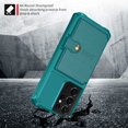 thumbnail image 7 of Samsung Galaxy S21 Ultra Wallet Case, Dteck Heavy Duty Hard Silicone Shockproof Case Magnetic Flip Leather Card Holder Protective Cover For Samsung Galaxy S21 Ultra 6.8 inch, Green, 7 of 7