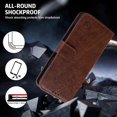 thumbnail image 5 of For iPhone 16 Plus Case Solid Color Leather Folding Stand Wallet Leather Phone Cover - Champagne, 5 of 5