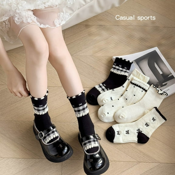 Kids Mid Tube Socks Korean Style Soft Non Slip Long Sports Children Socks Lightweight Flexible Daily Casual Socks for Boys Girls Photography Party Gift