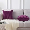 thumbnail image 4 of Decor Ur Space Pack of 2 Striped Velvet Throw Pillow Covers Modern Decorative Couch Throws Square Soft Cozy Pillowcases for Winter Bed Sofa Cushion Living Room (Dark Purple, 20" x 20"), 4 of 5