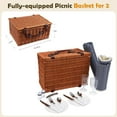 thumbnail image 2 of iLivin Large Willow Picnic Basket Set for 2, Including Wine Pouch, Glasses, Tableware, Insulated Cooler Bag & Waterproof Picnic Blanket, Gift for Birthday, Anniversary, Thanksgiving and Christmas, 2 of 8