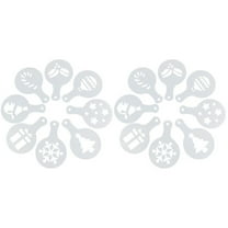 16 Pcs Christmas Cookie Stencils Fondant Cookie Mold Food Grade Plastic Coffee Decorating Stencils Powdered Sugar Sieve