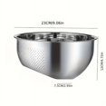 thumbnail image 2 of 1pc Multipurpose Stainless Steel Sieve - Rice & Vegetable Washing, Food Straining Basket, Essential Kitchen Gadget for Home and School, 2 of 8