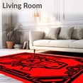 thumbnail image 2 of ODIKA 3'x5' Machine Washable Non-Slip Area Rug, Professional Basketball Team Spirit Decorative Accent Floor High Traffic Rug, Red, 668864, 2 of 7