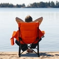 thumbnail image 5 of HARIPUL Oversized Rocking Camping Chair for Adults, 400lbs Heavy Duty Outdoor Rocker Chair with Cup Holder & Headrest, Foldable Portable Camp Chair for Beach Backyard Patio, 600D Fabric Orange, 5 of 9
