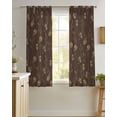 thumbnail image 4 of Brown Floral Sheer Curtains 39 Inch Length 2 Panels Set for Living Room/Bedroom, Vintage Spring Botanical Flowers Kitchen Curtains Grommet Semi-Sheer Curtains Drapes Window Treatments 27.5"x39"x2, 4 of 7