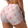 thumbnail image 2 of Fotbe Rabbit And Cherry Seamless Shorts, Womens Workout Shorts High Waist Stretch Booty Short for Gym/Yoga/Running/Biking-Small, 2 of 9