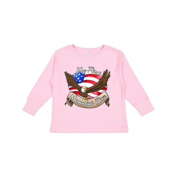 Inktastic My First Memorial Day- Bald Eagle Boys or Girls Long Sleeve Toddler T-Shirt