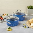 thumbnail image 2 of HLAFRG Kitchen Nonstick Saucepan Set - 1 Qt and 2 Qt Sauce Pan Set with Lid - Multipurpose Pots Set Use for Home Kitchen or Restaurant (Blue Granite), 2 of 5