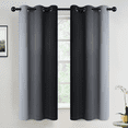 thumbnail image 7 of Yakamok Grommet Light Blocking Black Ombre Curtains,Room Darkening Window Drapes for Bedroom/Living Room Blackout, 42x63 inches, 2 Panels, 7 of 7