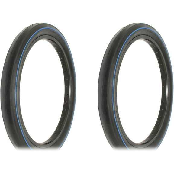 Two bike Tire 20 x 2.125 Black Blue Line Side Wall R-4127.