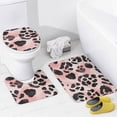 thumbnail image 4 of 4 Piece Bathroom Shower Curtain Sets Non-Slip Rugs And Toilet Mat Lid Rug Accessories Blush Pink Leopard Print Waterproof Shower Curtain Animal Skin Pattern for Bathroom Decor Set, 4 of 8