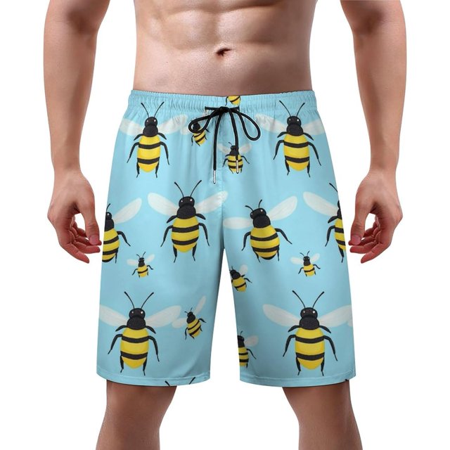 NICKSUN Men's Swim Trunks, Cute Print Quick Dry Summer Board Beach Shorts with Mesh Lining and Pockets