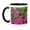 Black/White, variant on 3drose, Ruby-throated Hummingbird Male Feeding on Petunias, Texas, Usa., 11oz Two-tone Black Mug