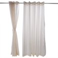 thumbnail image 2 of Cortinas con forro de 66" x 90" con anillos de ojales para decoración del hogar Cortinas plisadas de color blanco roto, 2 of 4