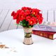 thumbnail image 5 of Girasol artificial Estilo rústico Decoración floral con hojas Oficina en casa Girasol falso, Rojo 5 ramas 15 cabezas 15 piezas kenally HA6987-03B, 5 of 6