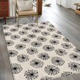 thumbnail image 3 of Black Beige Dandelion Area Rug 3x5 Washable Rug Non Slip Farmhouse Botanical Blossom Large Area Rug Indoor Floor Carpet for Entryway Bedroom Kitchen Living Room Home Office Dining Room Nursery, 3 of 8