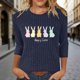 thumbnail image 2 of Camiseta de Cuello Redondo Impresa Casual de Manga 3/4 de Mujer Y Blusas, Tops de Moda de Otoño E Invierno, 2 of 7