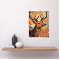thumbnail image 2 of Abstract Majestic Stag Autumn Hues Sunrise Reindeer Head Portrait Vibrant Bold Bright Colourful Painting Unframed Wall Art Print Poster Home Decor Premium, 2 of 5