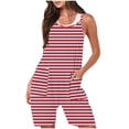 thumbnail image 2 of FAIWAD Rompers for Women Summer Casual Short Jumpsuits Overalls with Pockets 2024 Striped Jumpers, 2 of 5