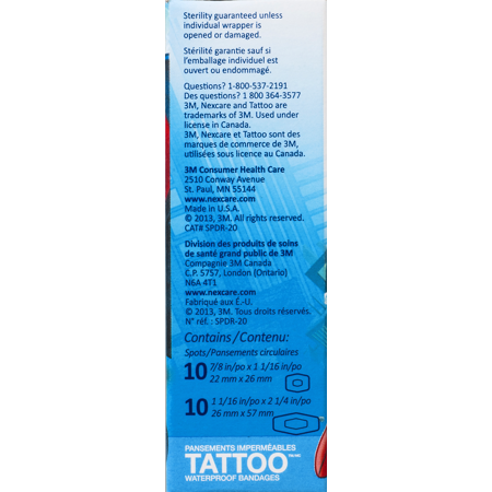 Nexcare Tattoo Waterproof Bandages, Spider-Man Assorted Sizes 20 ea