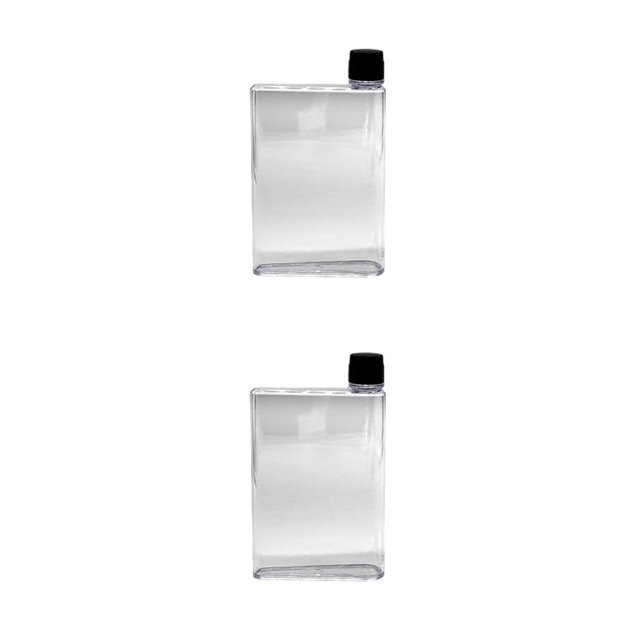 Billuyoard Botella de agua Taza para beber Vasos para el hogar Contenedor de líquido reutilizable transparente en forma de libro de gran Transparente 420ML 2piezas