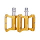 thumbnail image 1 of Pedales de plataforma para bicicleta, pedales planos de aleación de aluminio ligeros y duraderos antideslizantes, dorado, 1 of 9