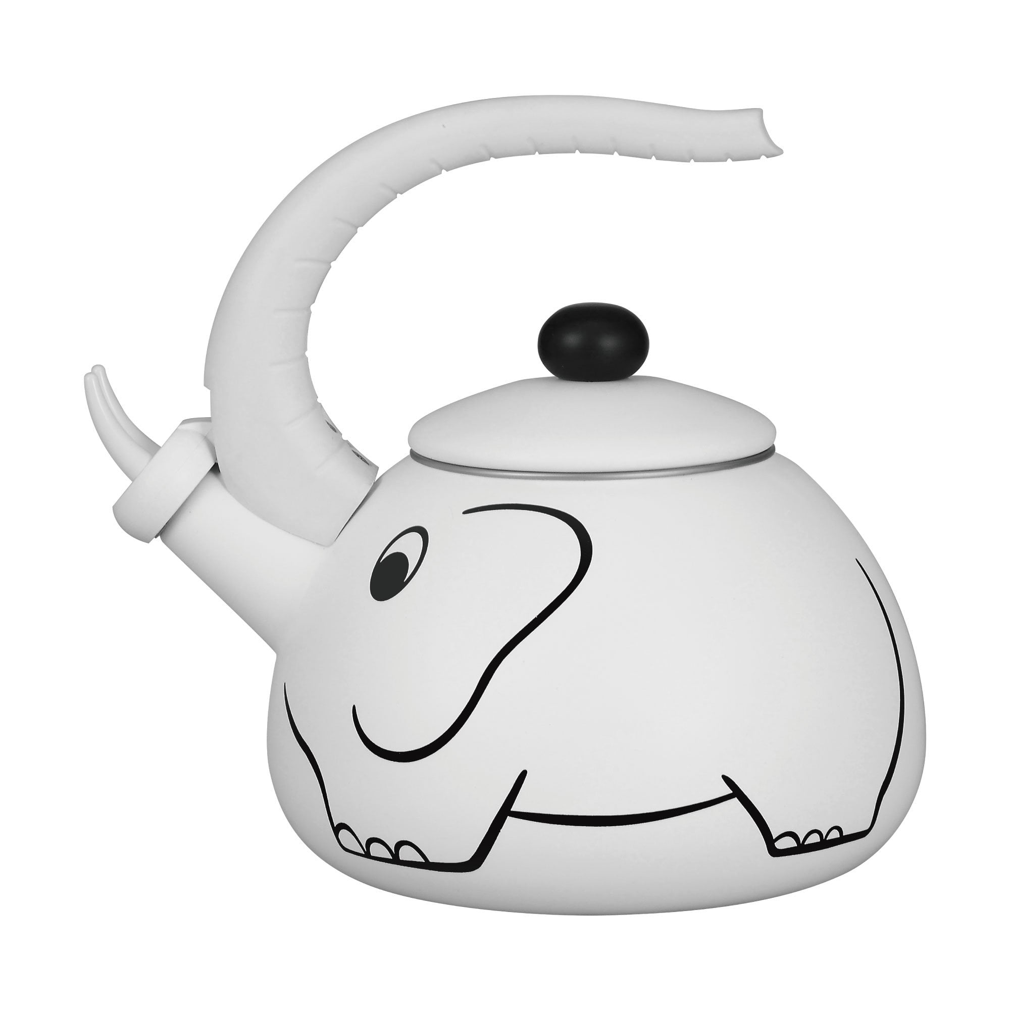 UPware 2 Quart Elephant EnamelonSteel Whistling Tea Kettle (White