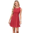 thumbnail image 2 of Sleeveless Crew Neck Club Mini Dress Red L, 2 of 6