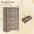 thumbnail image 2 of VanAcc Farmhouse 48" Tall 5 Drawers Dresser for Bedroom, Wood Rustic Chest with Corner Bevel Shape for Bedroom, Living Room, Hallway, Grey Walnut, 2 of 6