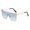 Gold frame blue tea, variant on Fashion Square Sunglasses: Metal Frame, PC Lens, UV Protection for Travel and Everyday Wear