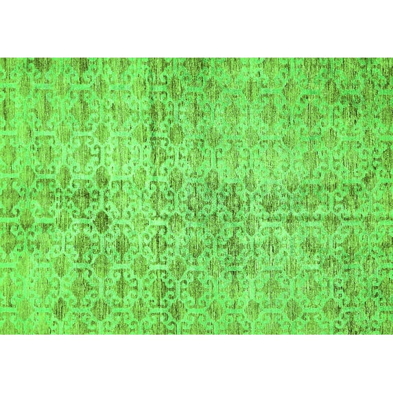 Ahgly Company Indoor Rectangle Abstract Green Modern Area Rugs, 2' x 3'