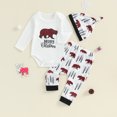 thumbnail image 2 of My First Christmas Baby Boy Girl Outfits Letter Romper +Pants +Hats Set Newborn Infant Fall Winter Xmas Holiday Clothes, 2 of 8